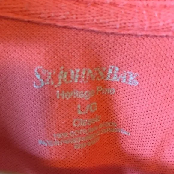 St. John’s Bay Heritage Polo, Classic, Salmon, Size L - Picture 4 of 7